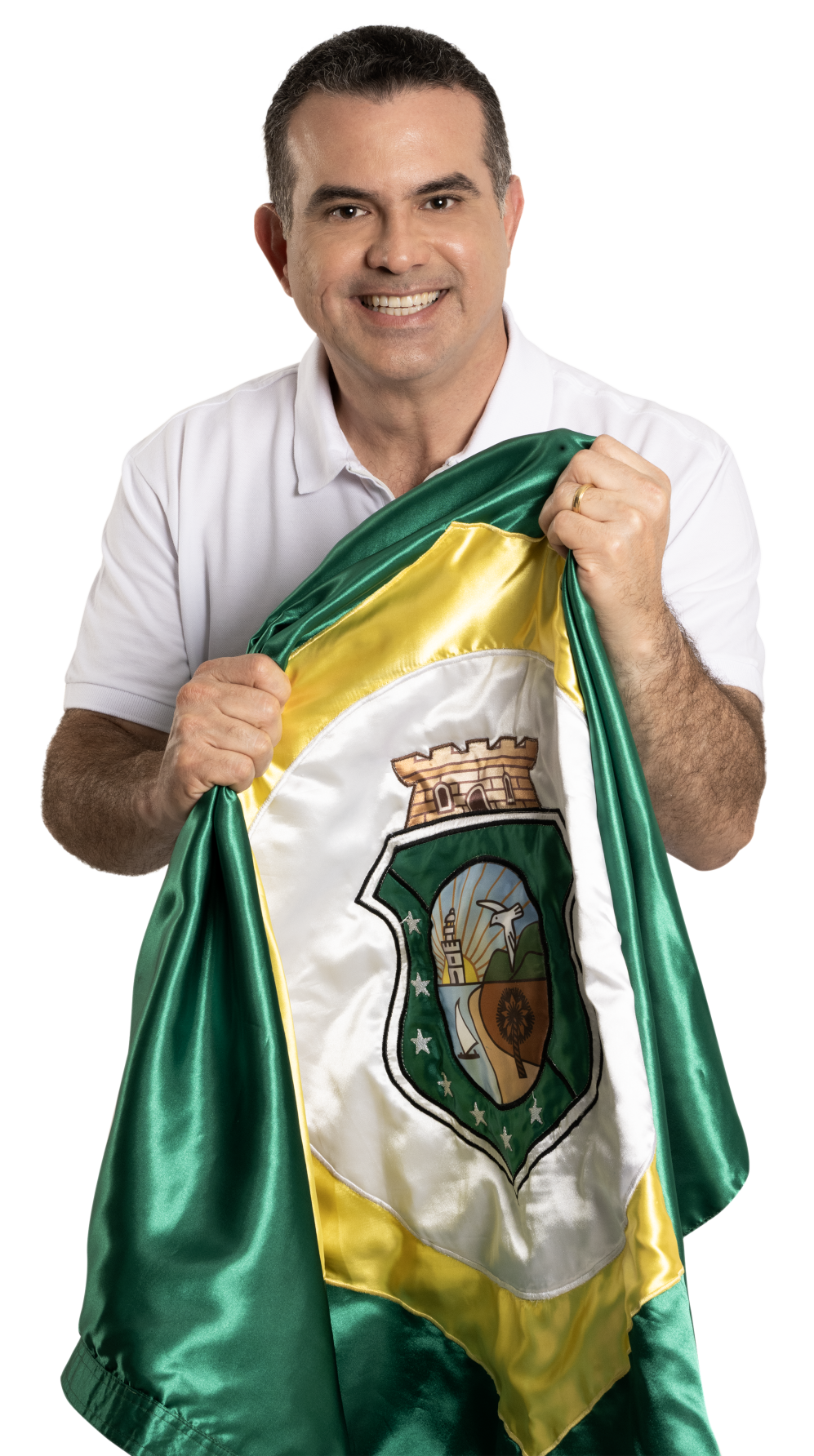 Simão Pedro segurando a bandeira do Ceará